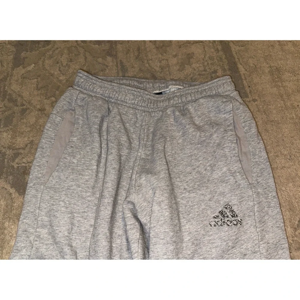 Adidas Fleece Gray‎ Jogger Sweat Pants Mens Sz Small